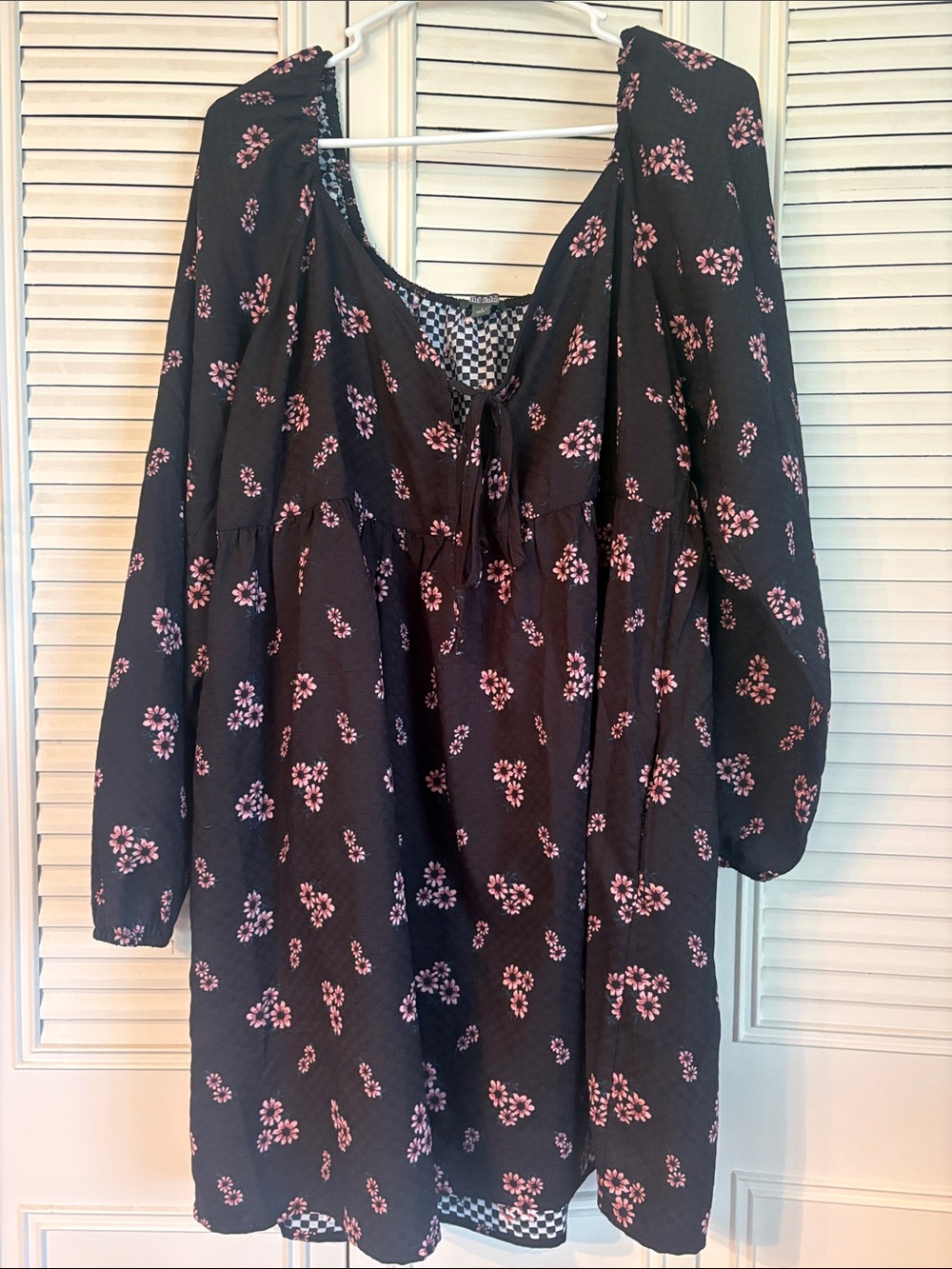 wild fable Black Midi Dress with Pink Floral Print